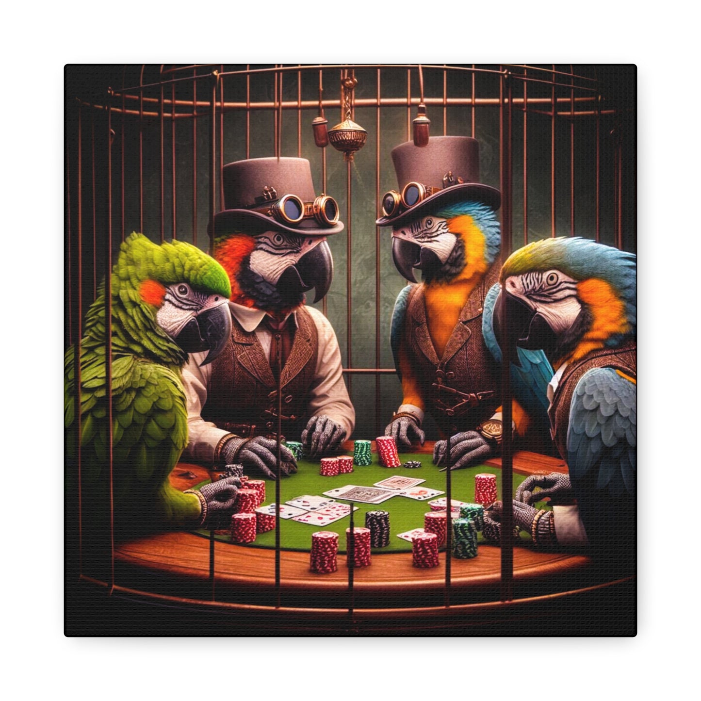 Parrots Playing Poker