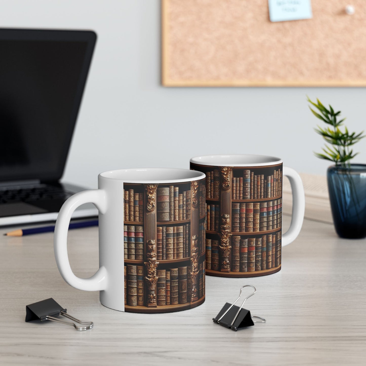 Bookworm Ceramic Mug, (11oz, 15oz)