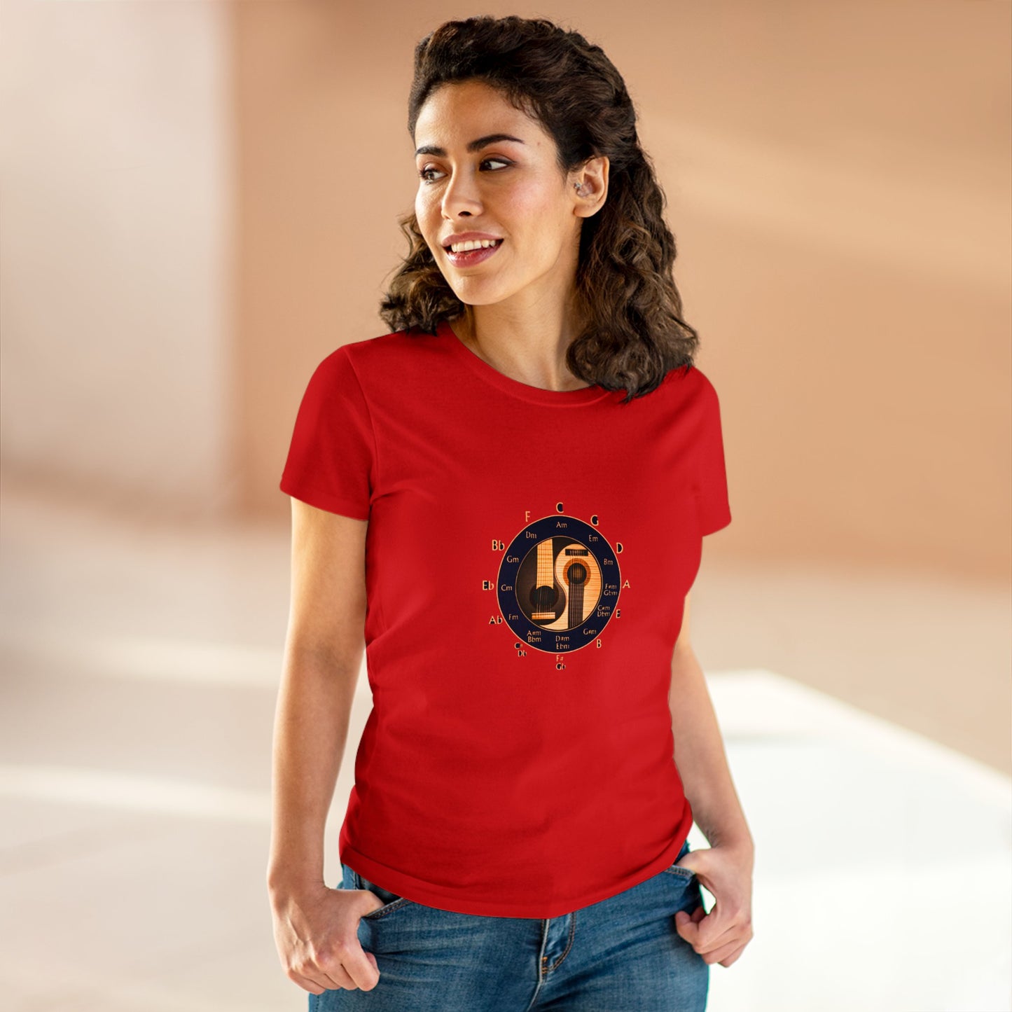 Musician Circle of Fifths contoured 100% cotton tee