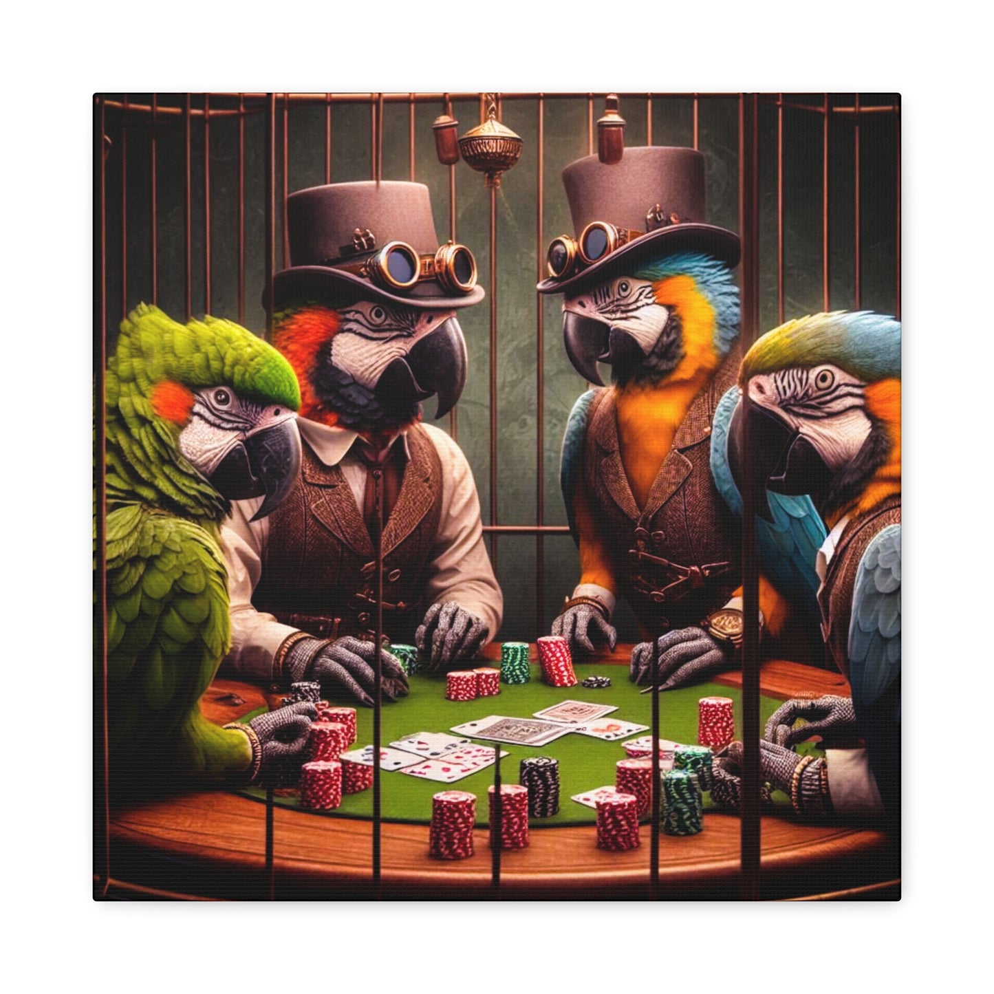 Parrots Playing Poker