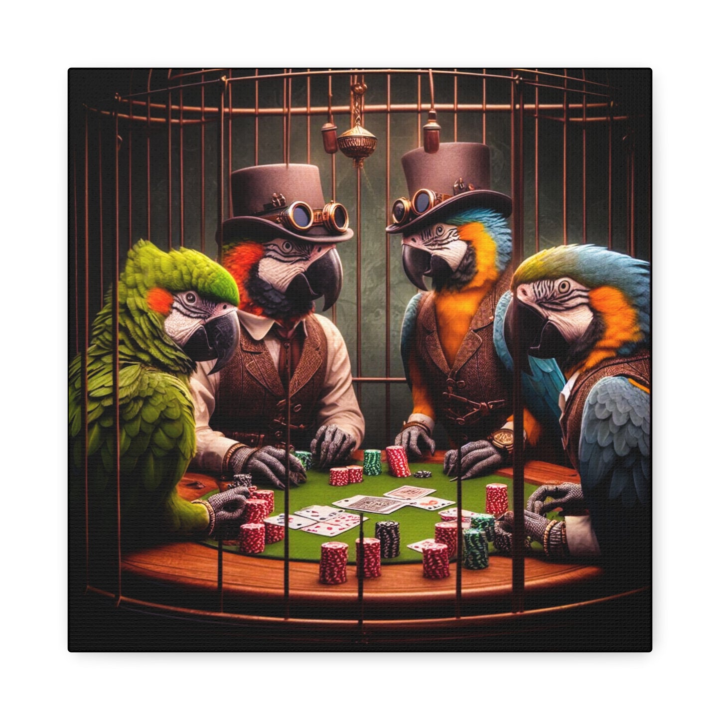 Parrots Playing Poker