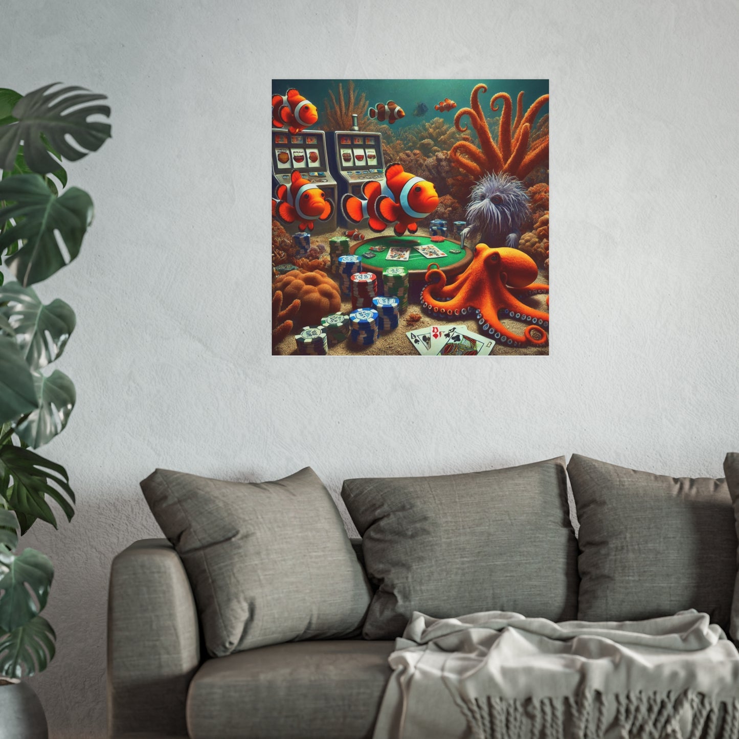 Clown Fish Underwater Casino Matte Posters
