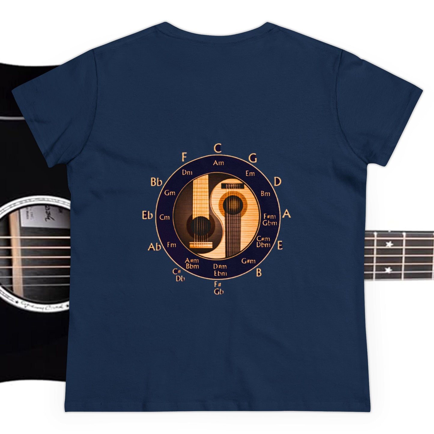 Musician Circle of Fifths contoured 100% cotton tee