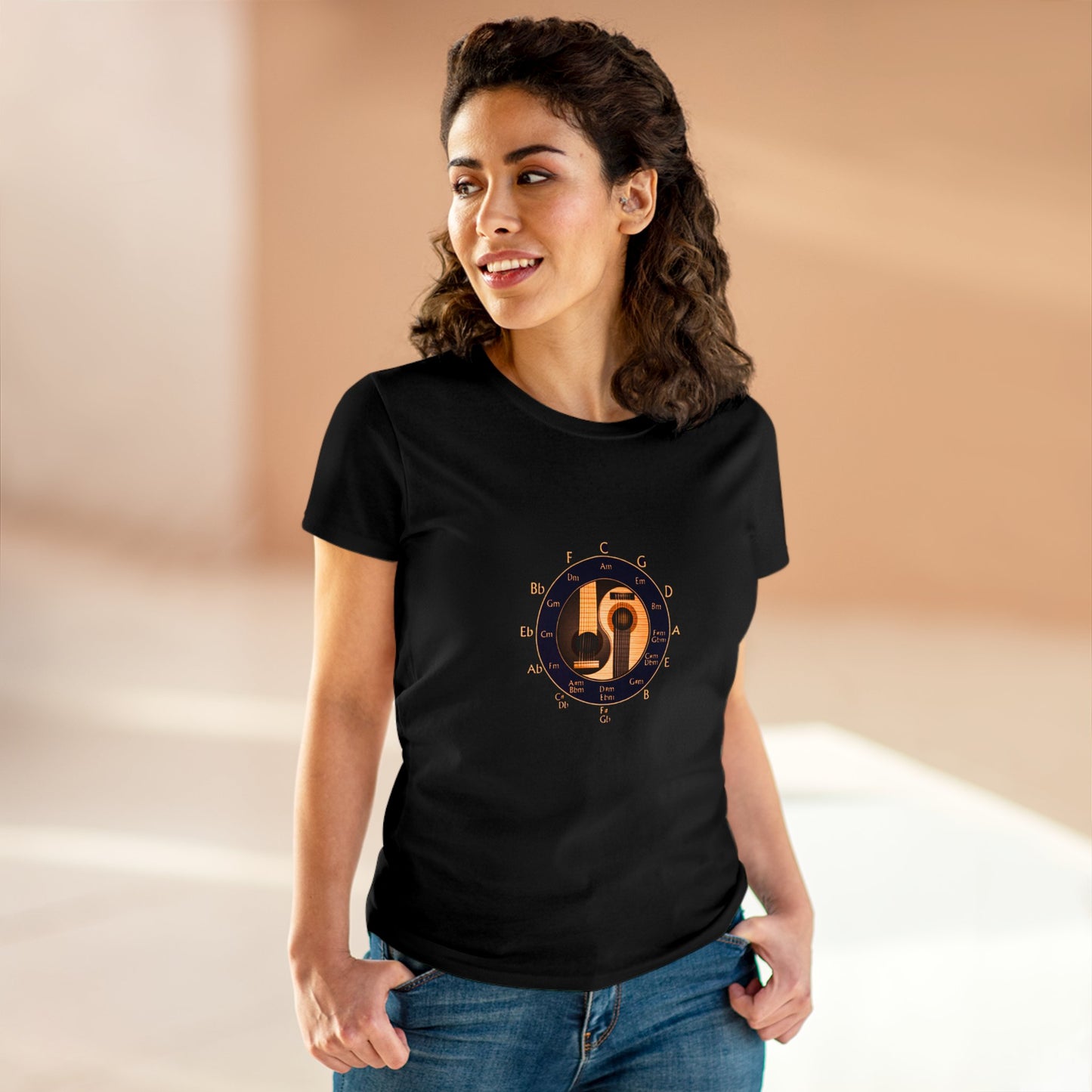 Musician Circle of Fifths contoured 100% cotton tee