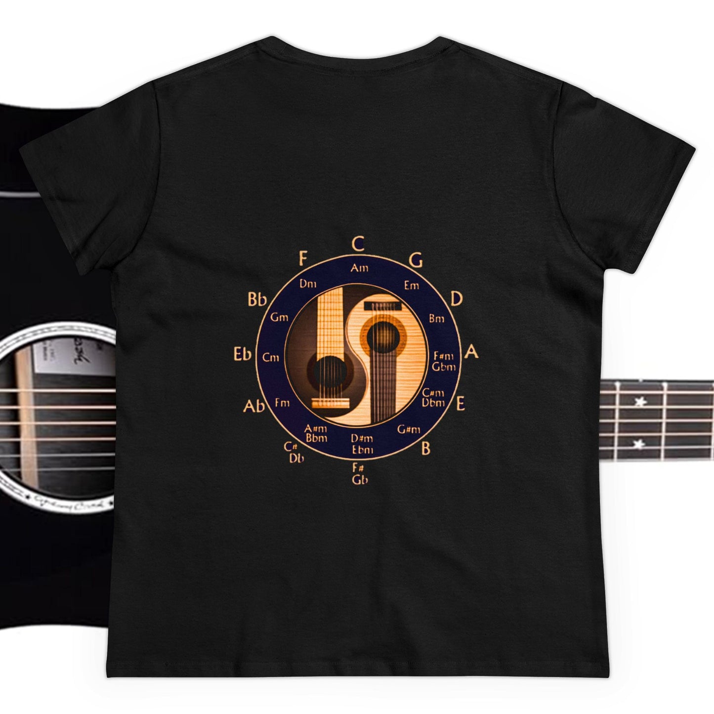 Musician Circle of Fifths contoured 100% cotton tee