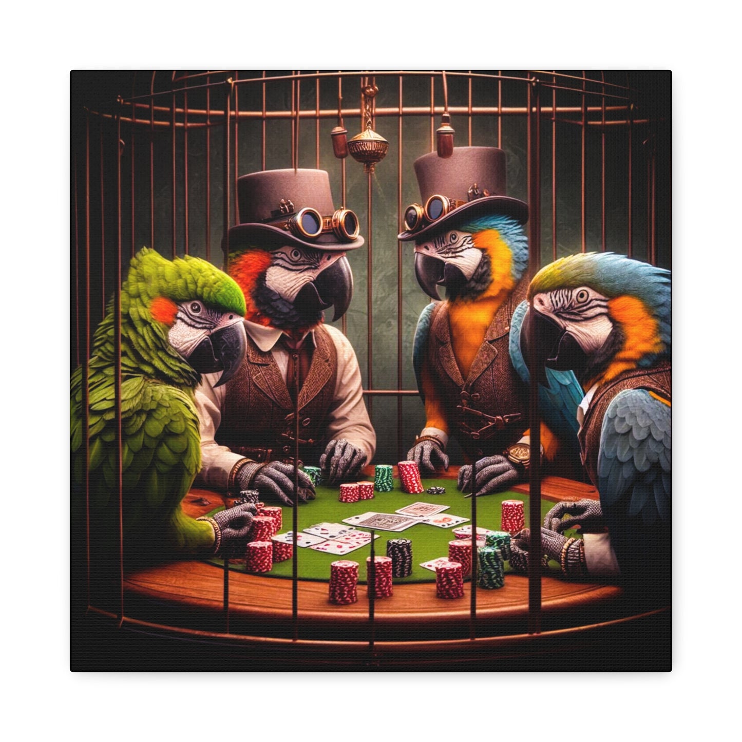 Parrots Playing Poker