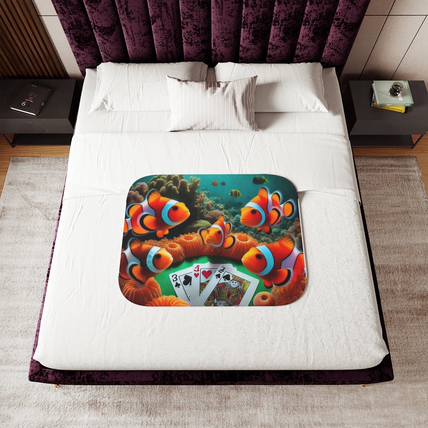 Clown Fish Style Sherpa Blanket,