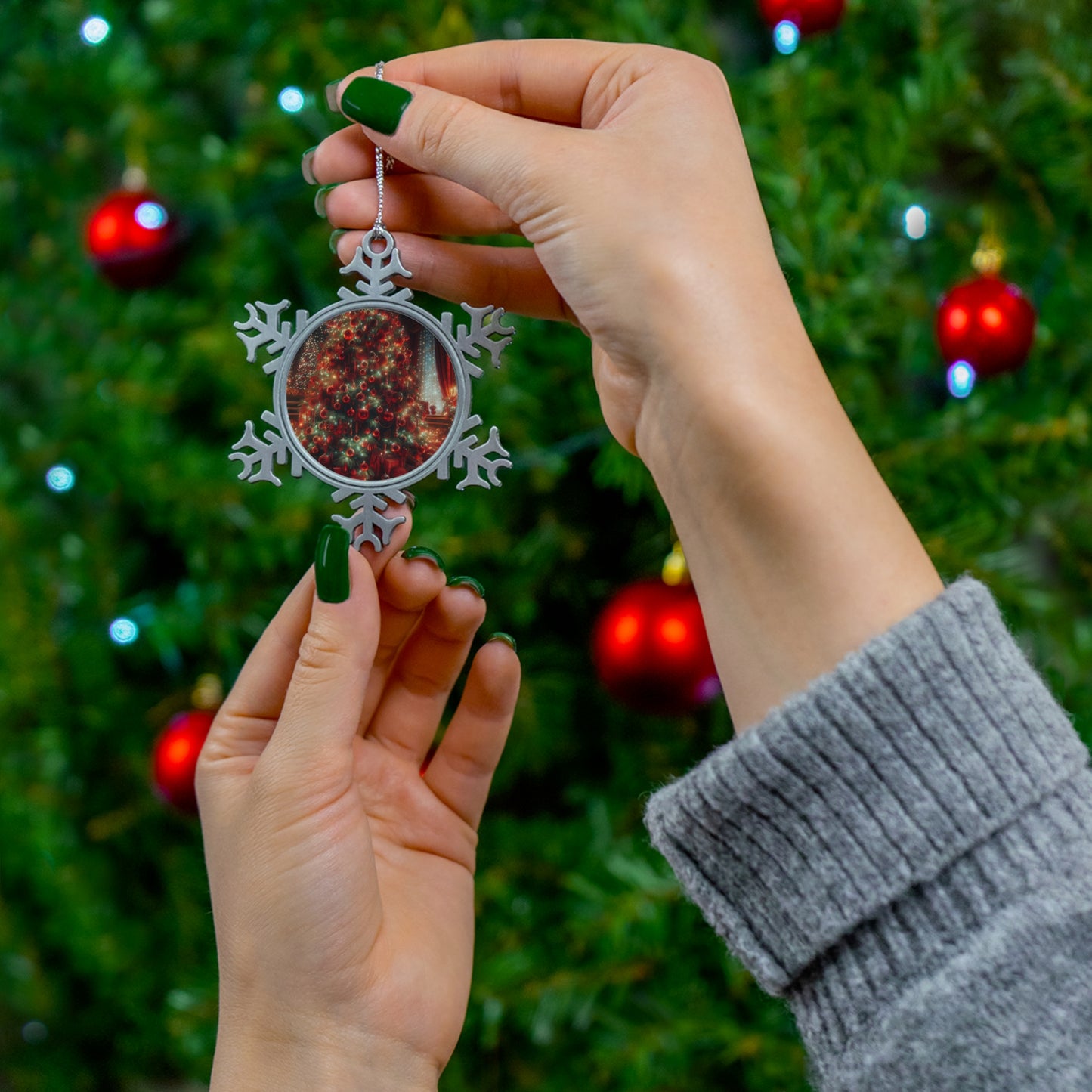 Christmas Pewter Snowflake Ornament
