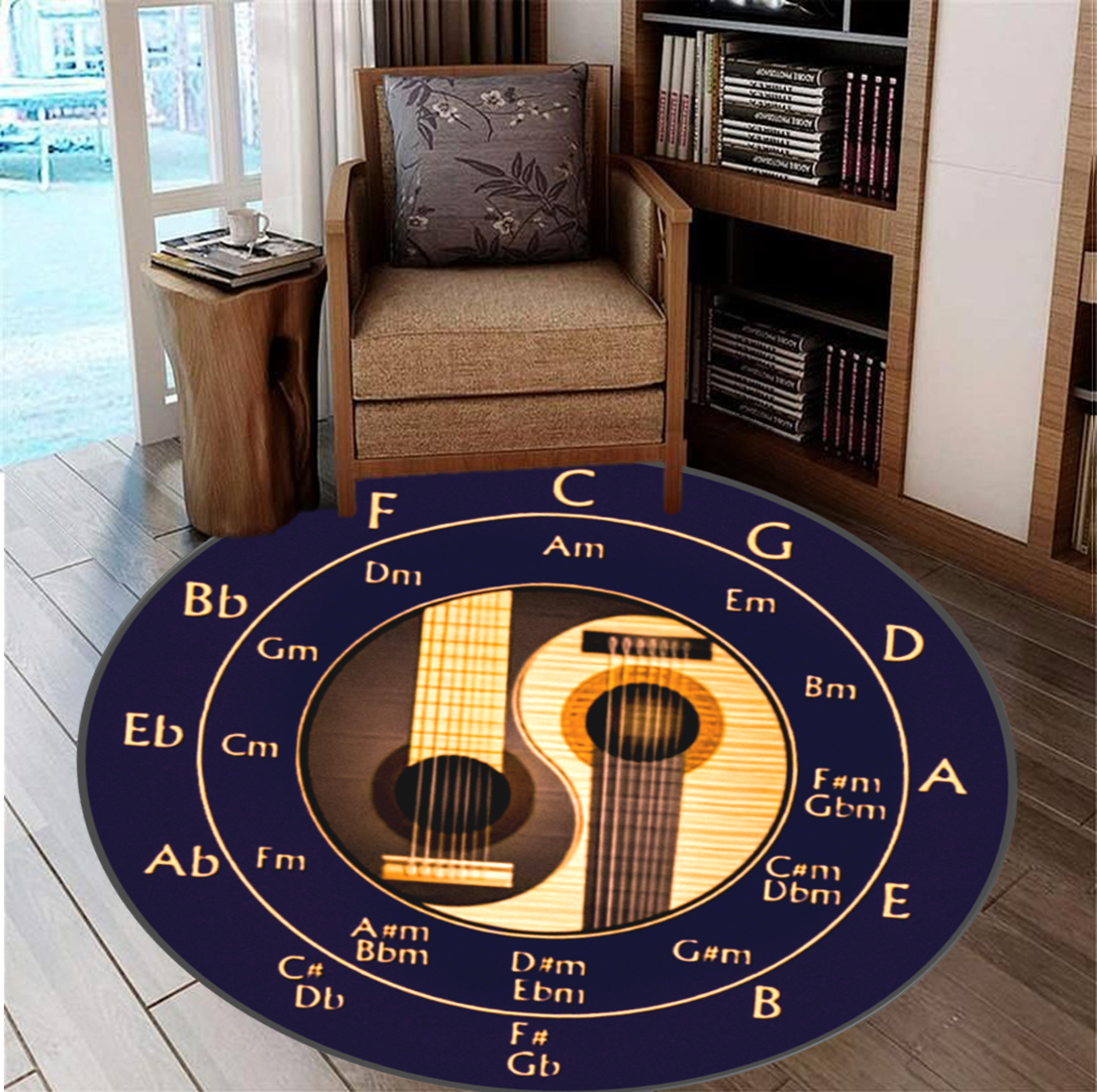 Musician Guitarist Round Rug - Circle of Fifths