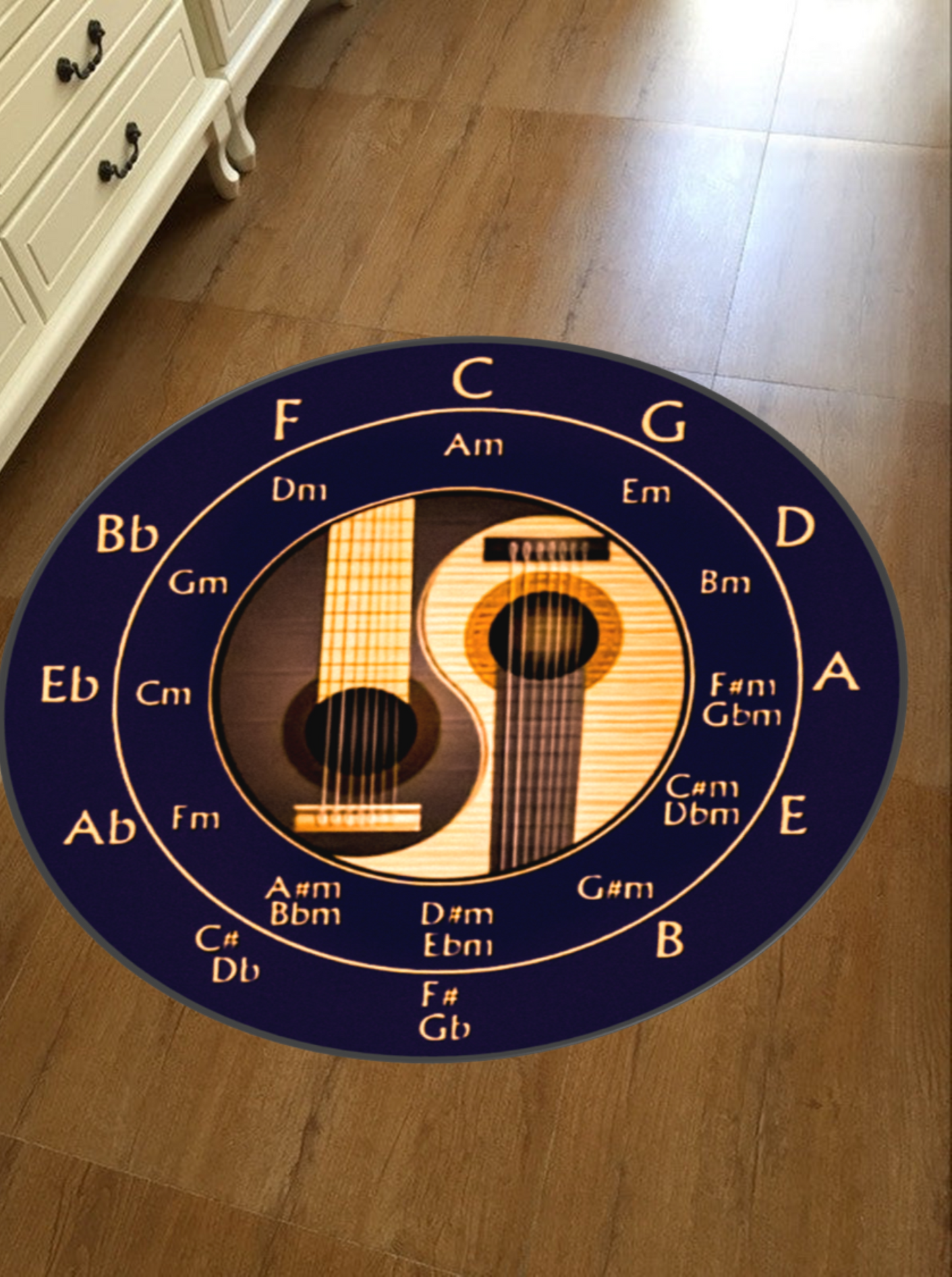 Musician Guitarist Round Rug - Circle of Fifths