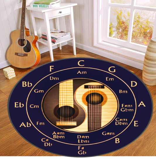 Musician Guitarist Round Rug - Circle of Fifths