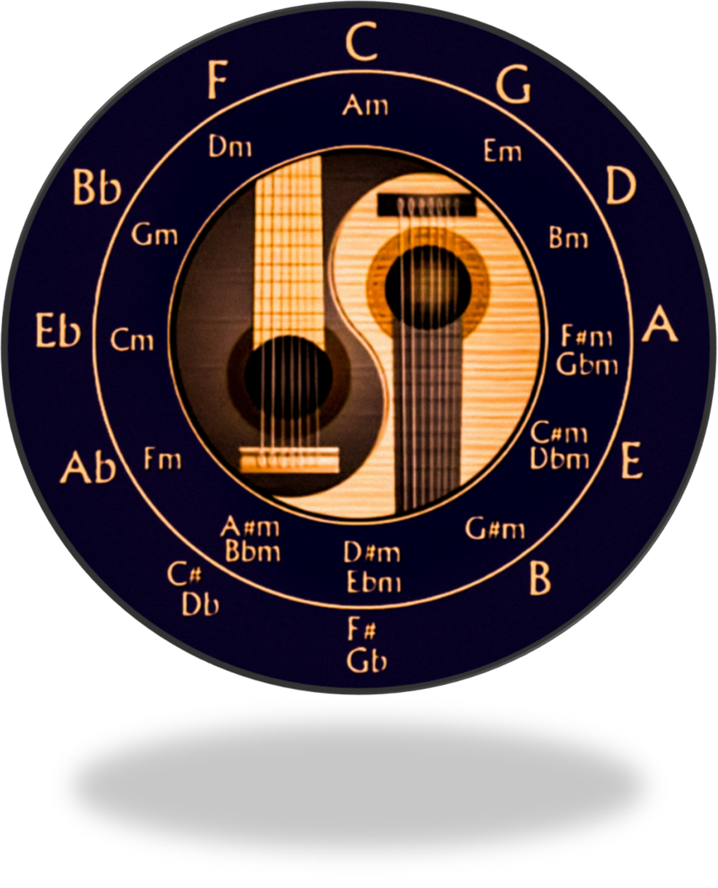 Musician Guitarist Round Rug - Circle of Fifths