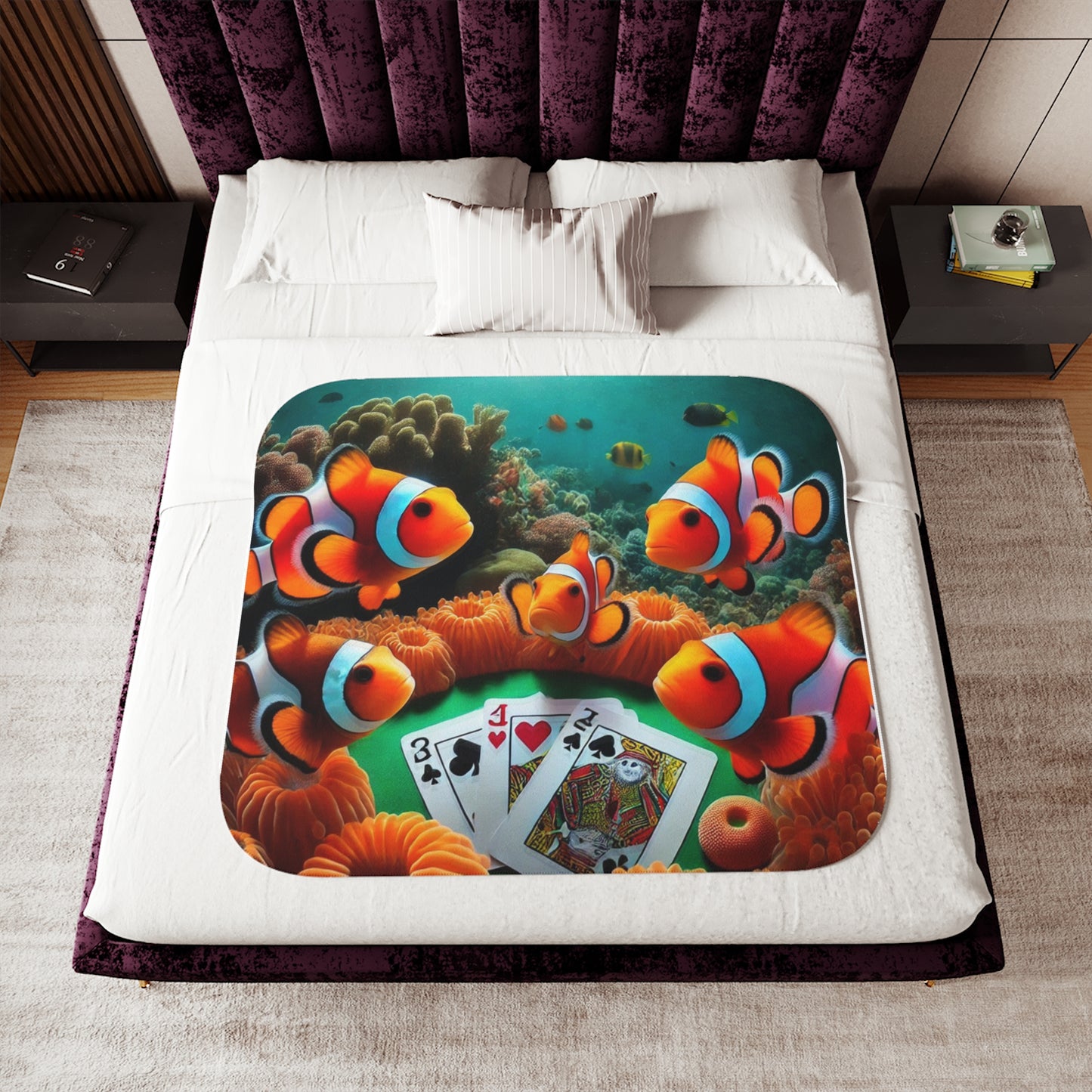 Clown Fish Style Sherpa Blanket,