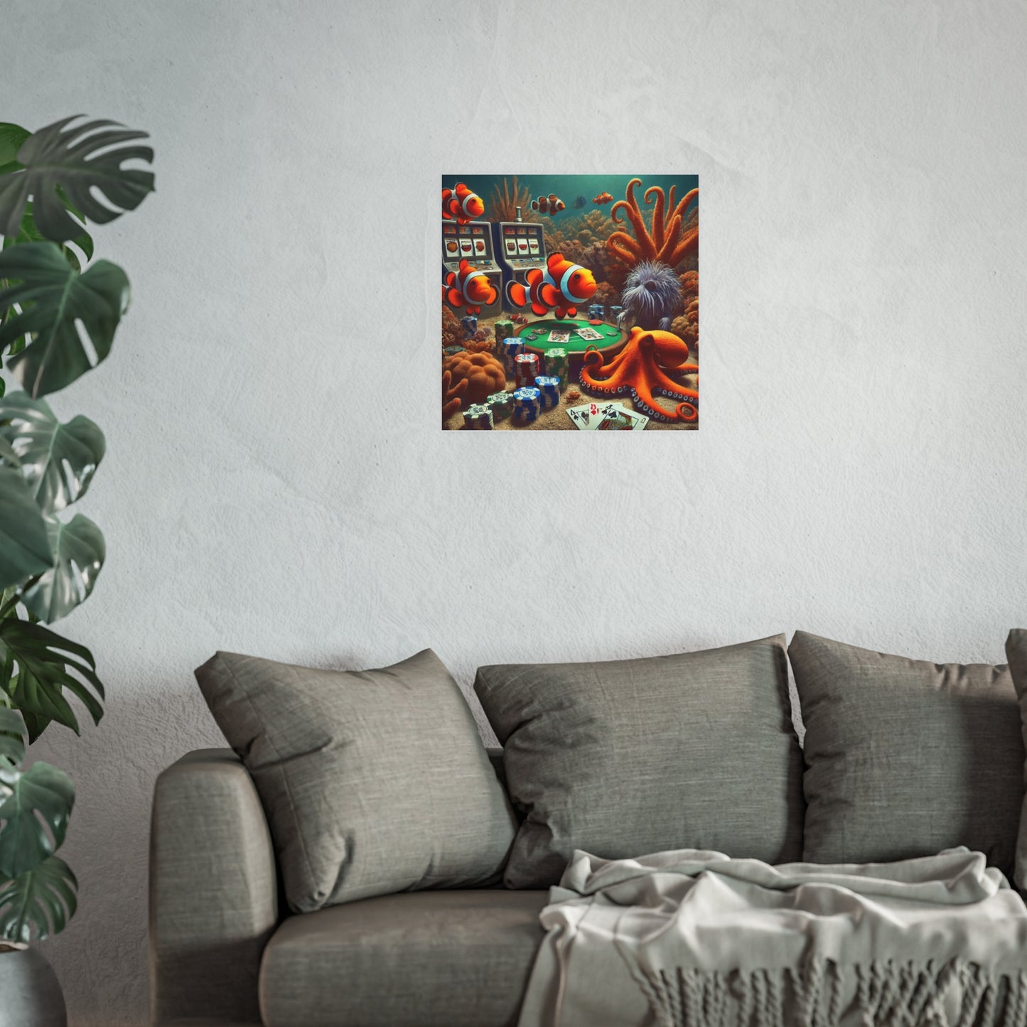 Clown Fish Underwater Casino Matte Posters
