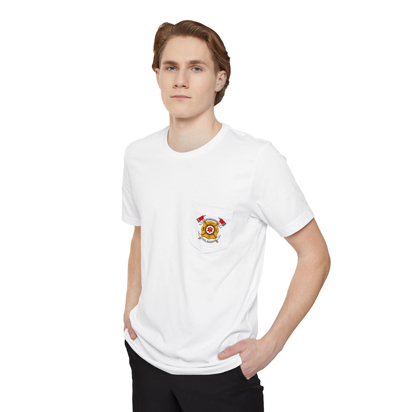 Albuquerque Fire Rescue [image on pocket only] Pocket T-shirt