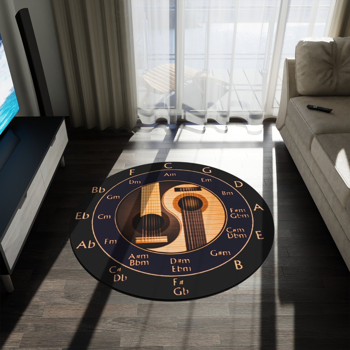 Musician Guitarist Round Rug - Circle of Fifths