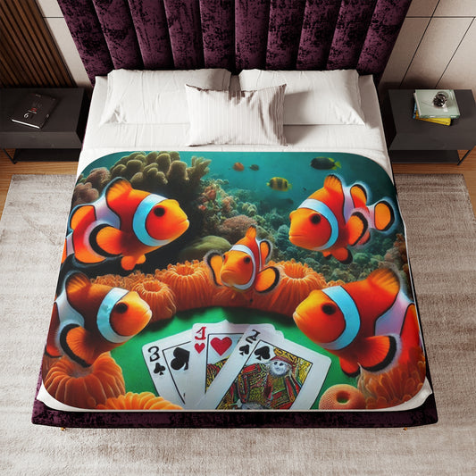 Clown Fish Style Sherpa Blanket,