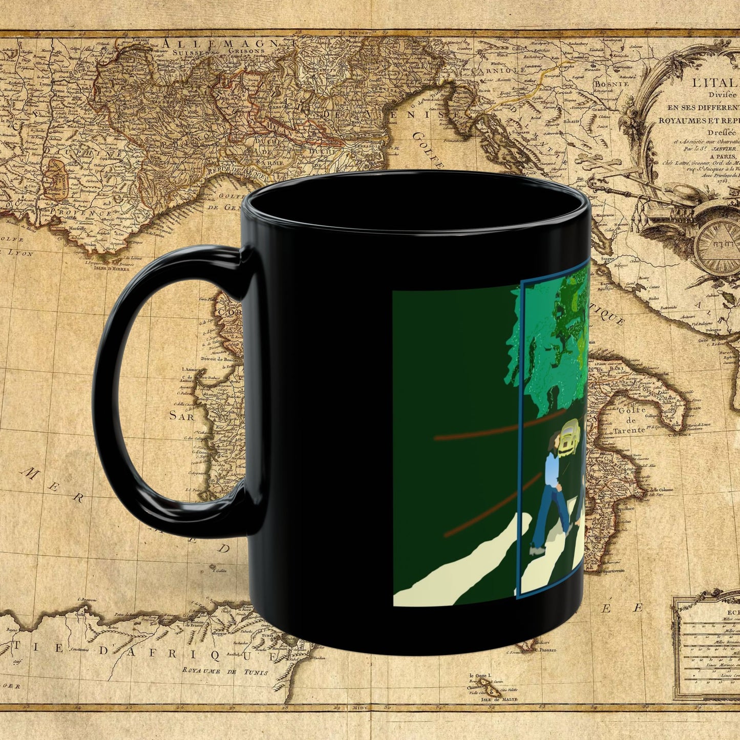 Musician Abbey Road Black Mug (11oz, 15oz)