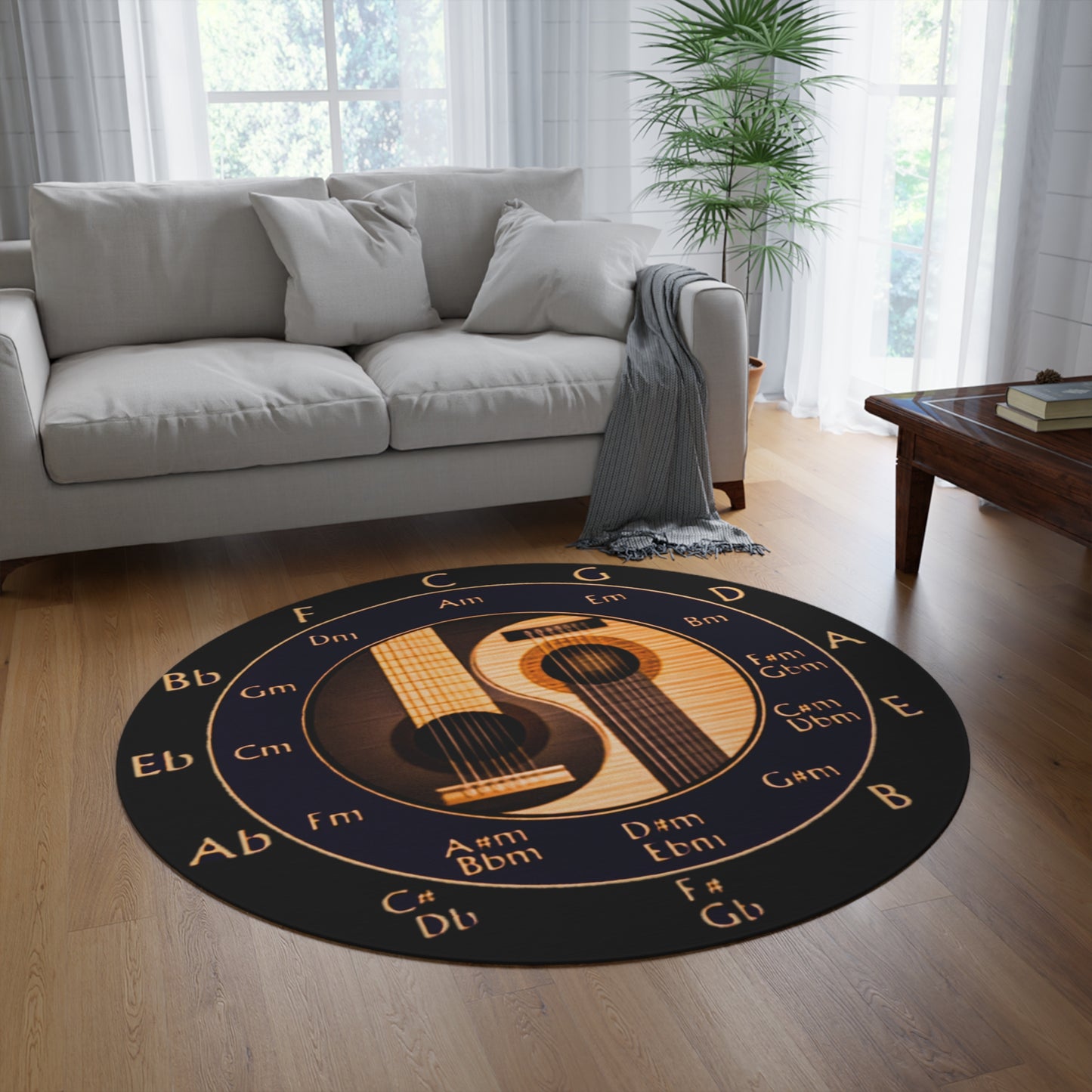 Musician Guitarist Round Rug - Circle of Fifths