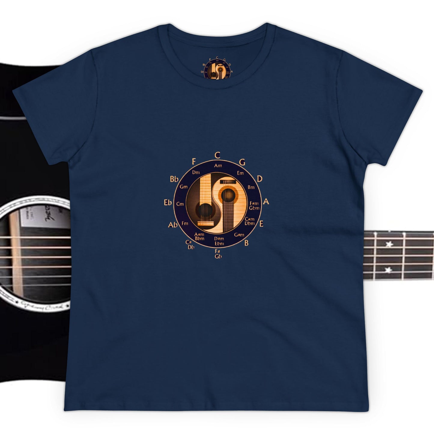 Musician Circle of Fifths contoured 100% cotton tee