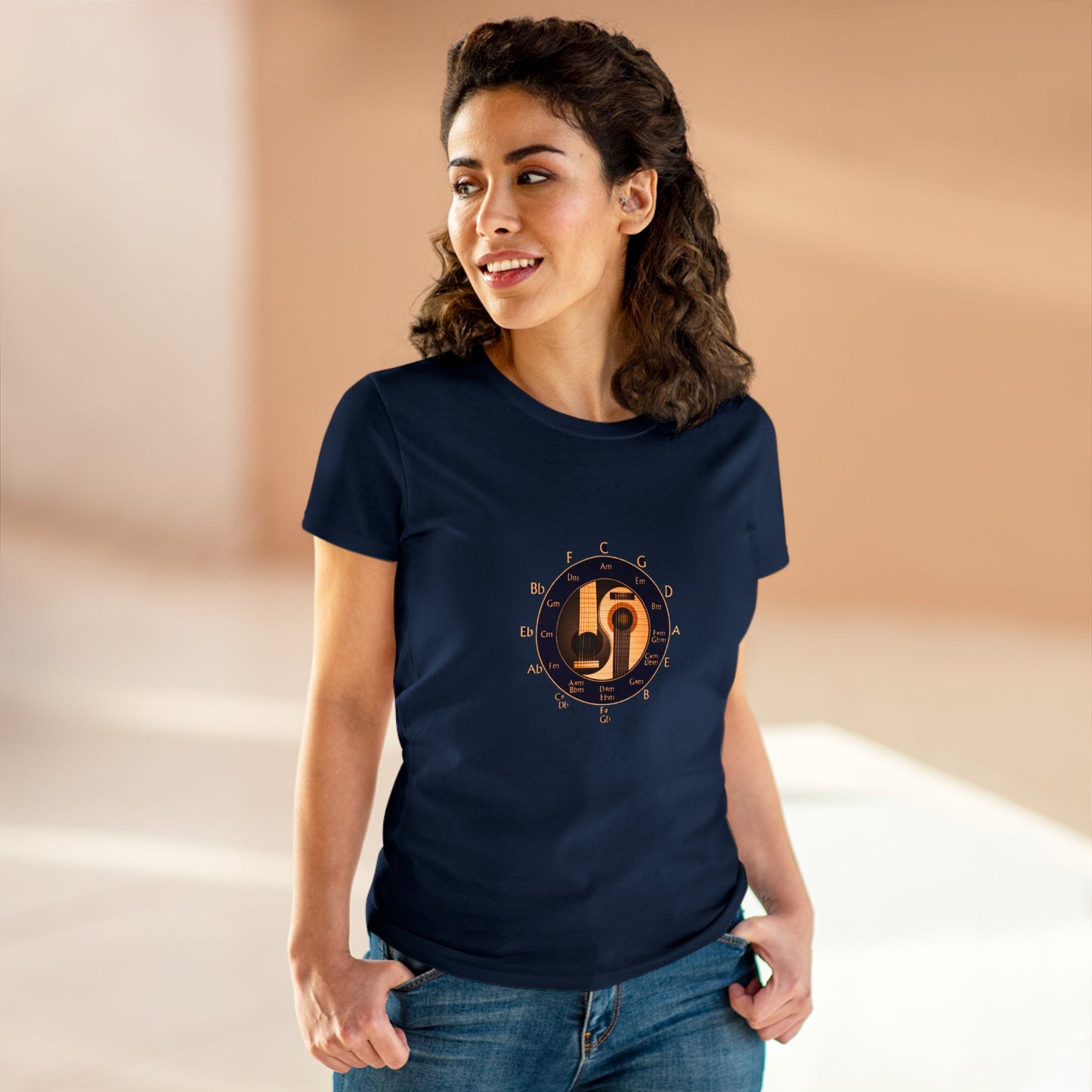 Musician Circle of Fifths contoured 100% cotton tee