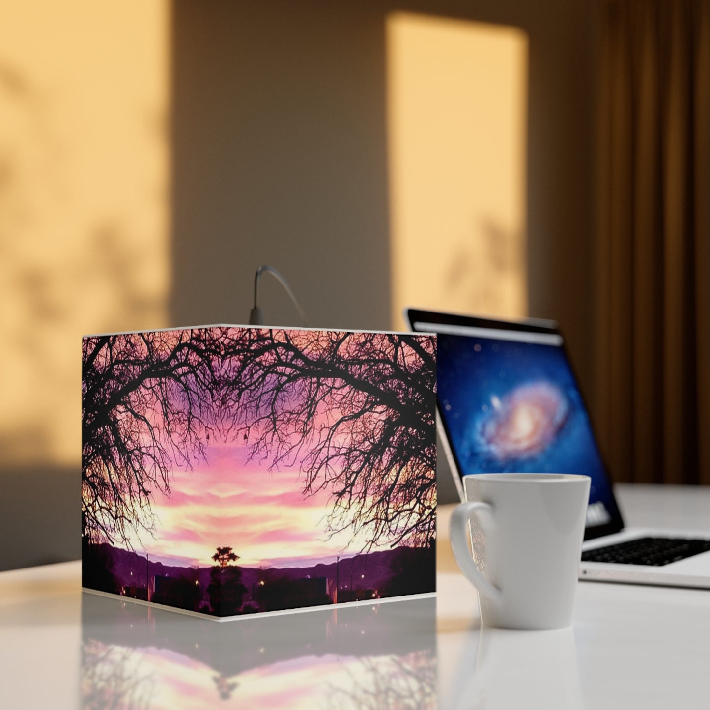 Lamp: Sunrise in Albuquerque Light Cube Lamp