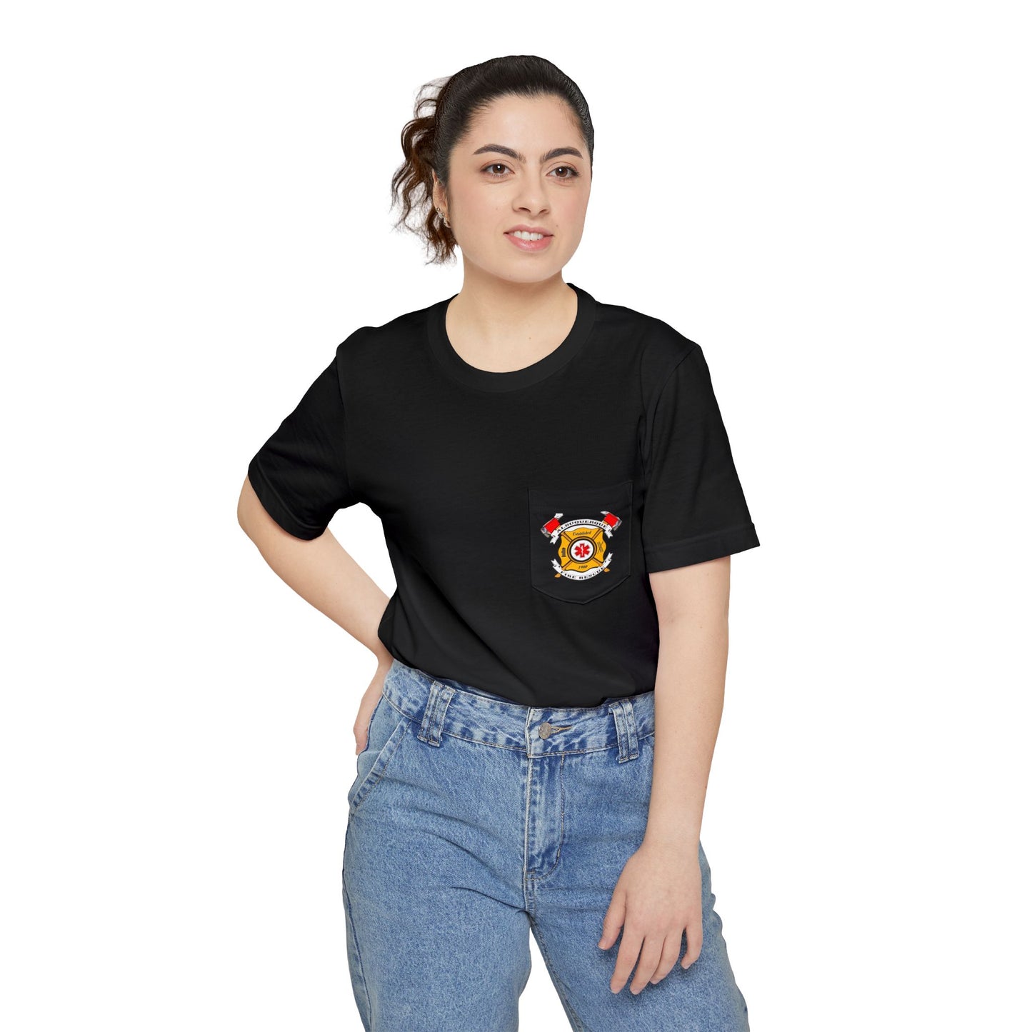 Albuquerque Fire Rescue [image on pocket only] Pocket T-shirt
