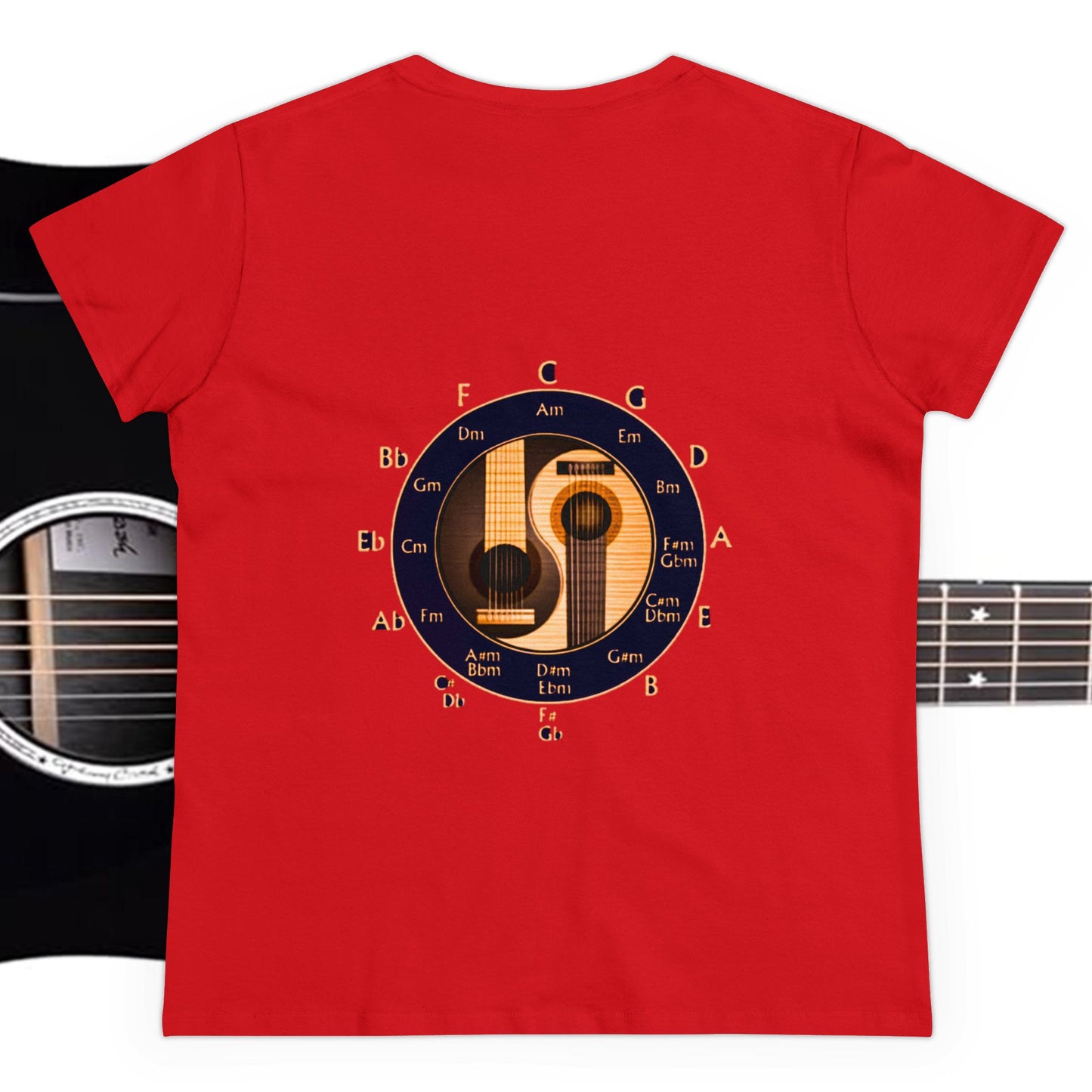 Musician Circle of Fifths contoured 100% cotton tee
