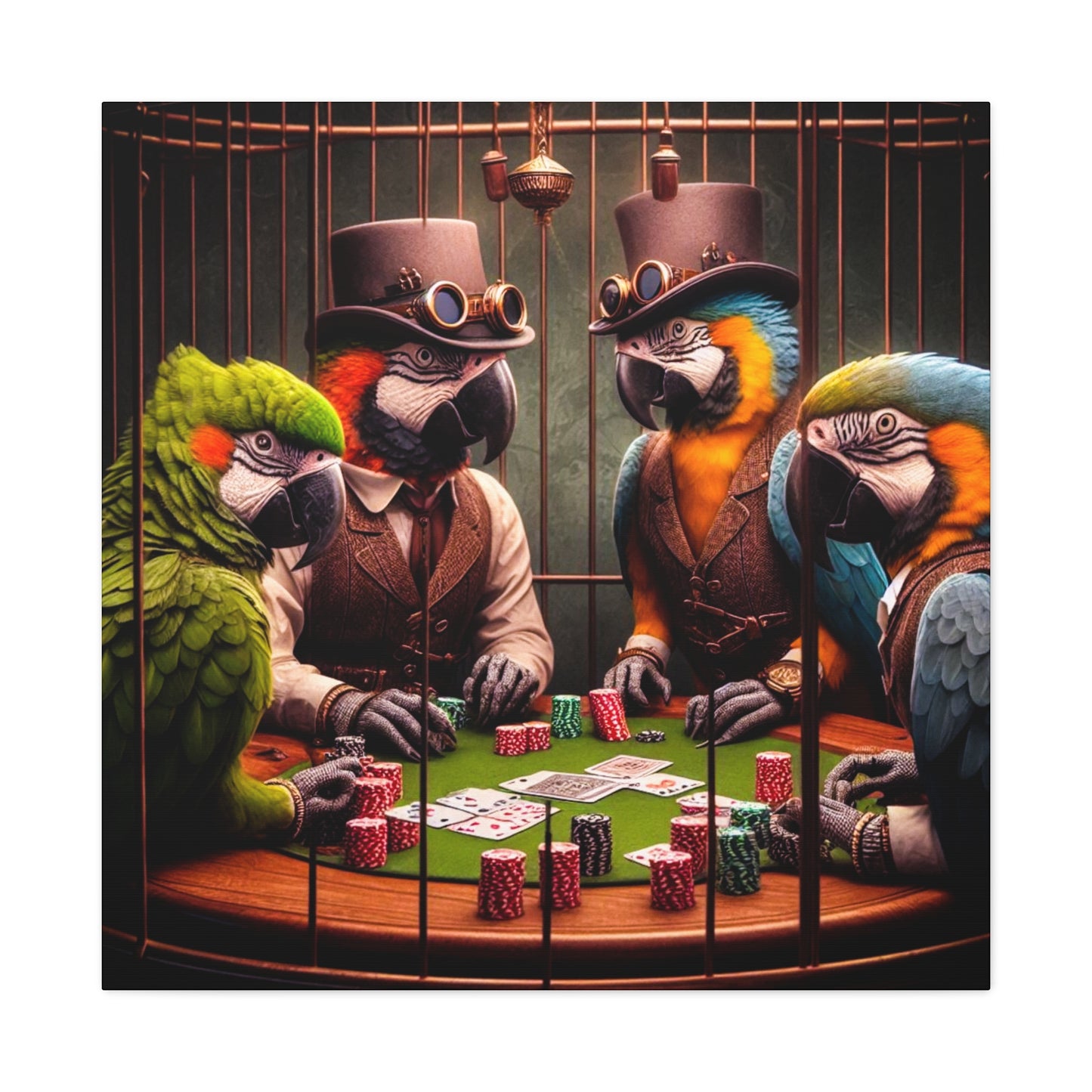Parrots Playing Poker