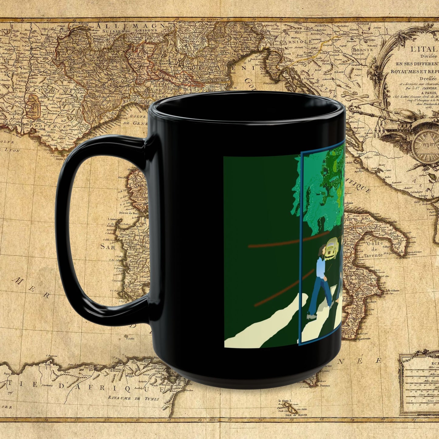 Musician Abbey Road Black Mug (11oz, 15oz)