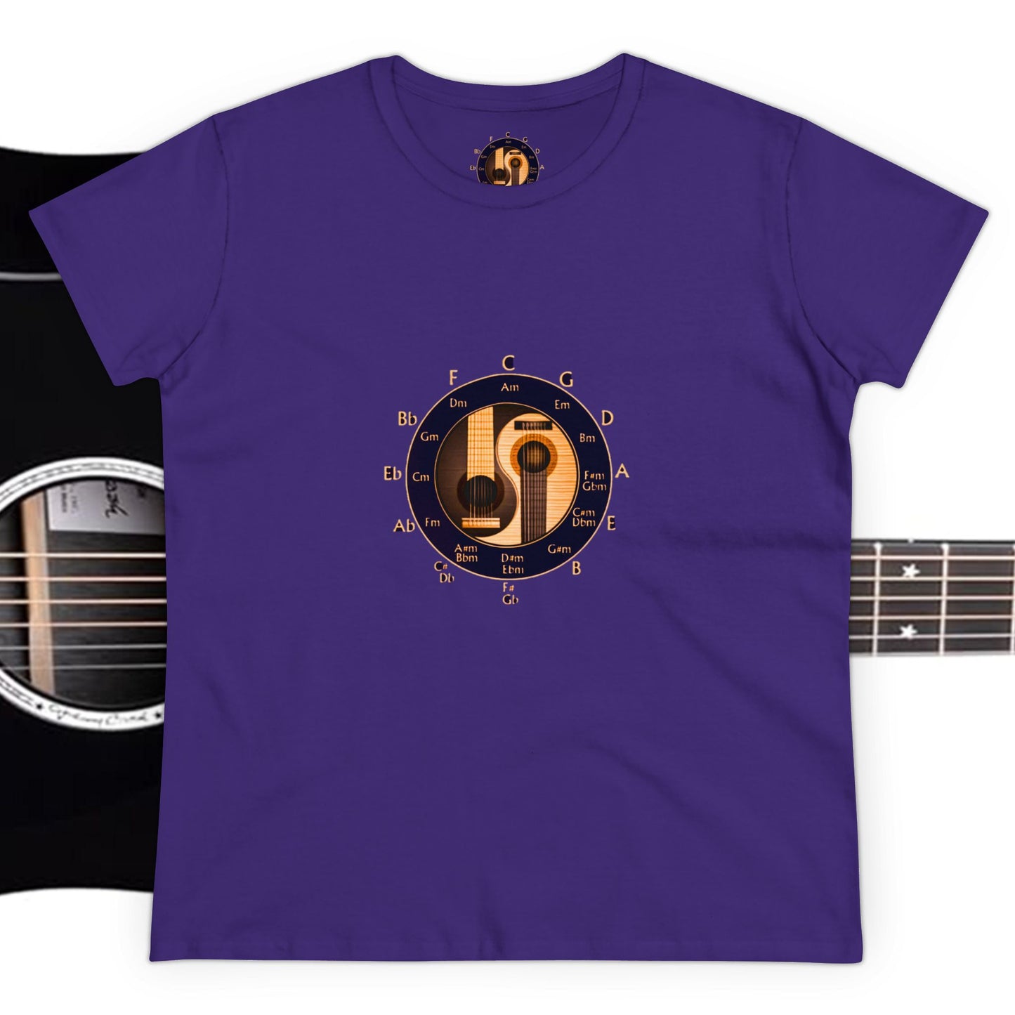 Musician Circle of Fifths contoured 100% cotton tee
