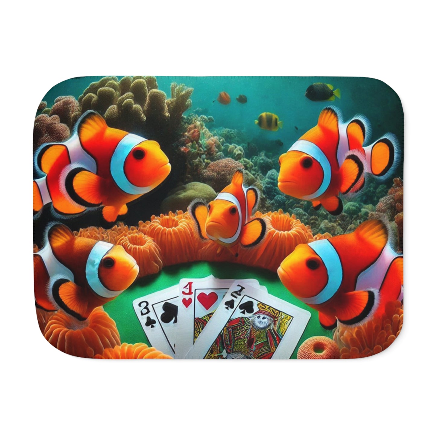 Clown Fish Style Sherpa Blanket,