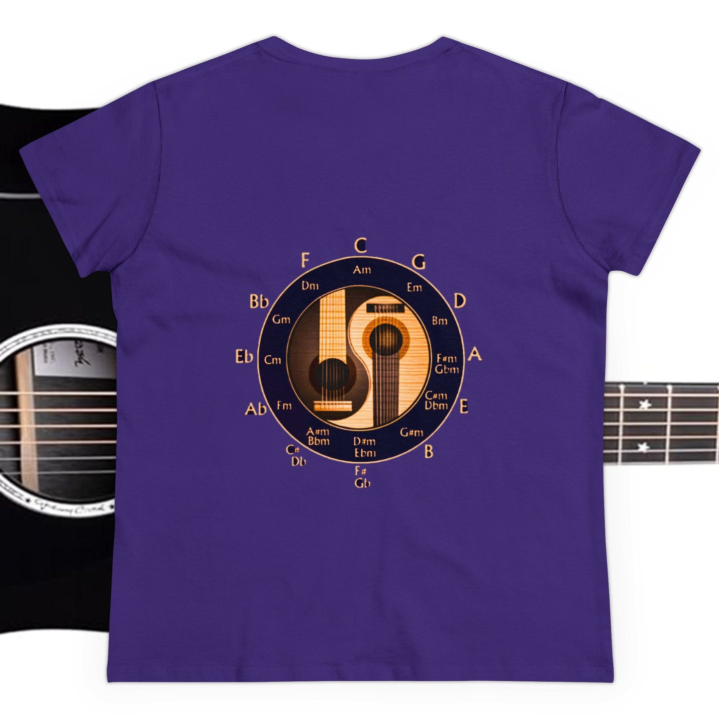 Musician Circle of Fifths contoured 100% cotton tee