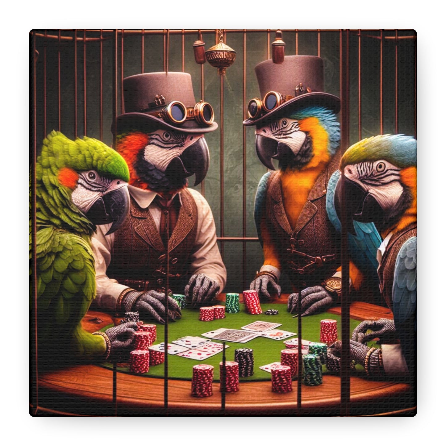 Parrots Playing Poker