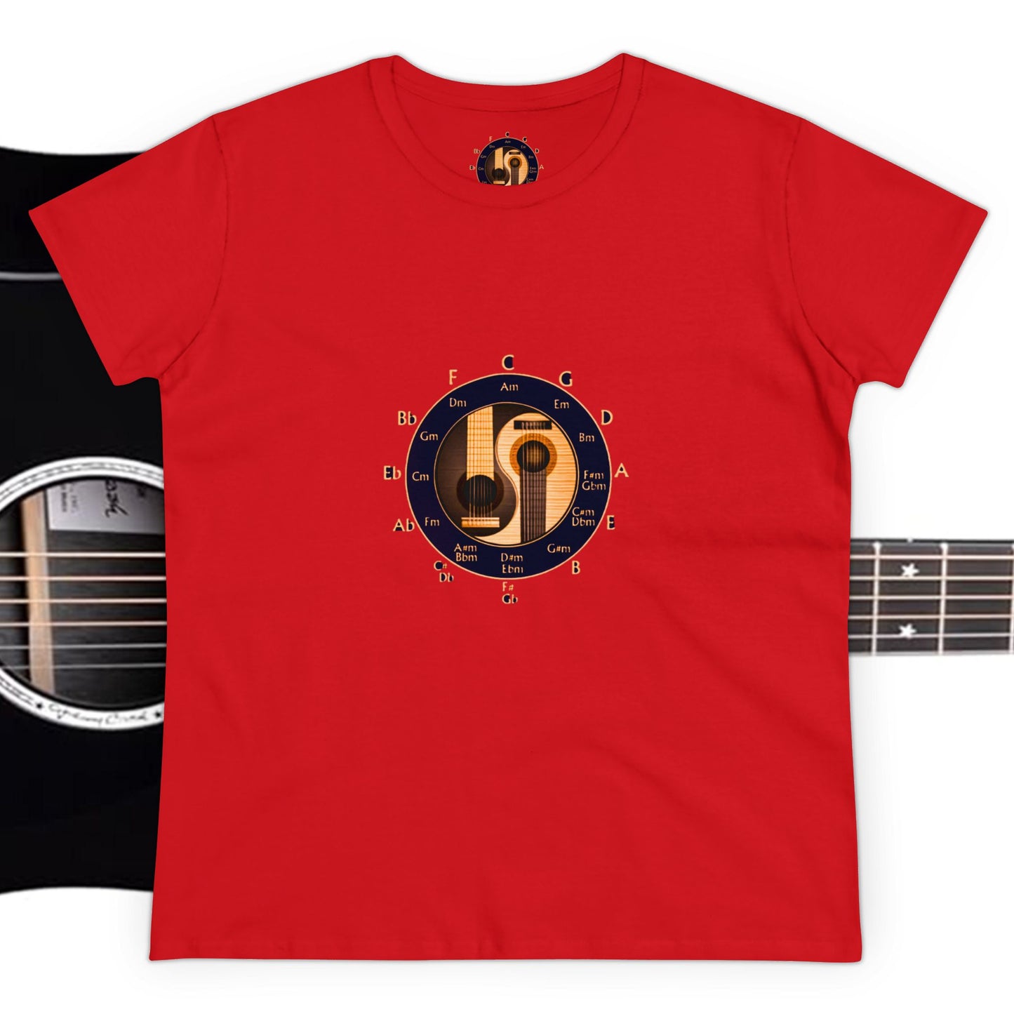 Musician Circle of Fifths contoured 100% cotton tee