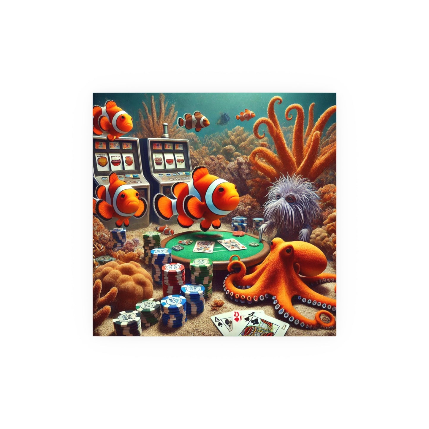 Clown Fish Underwater Casino Matte Posters