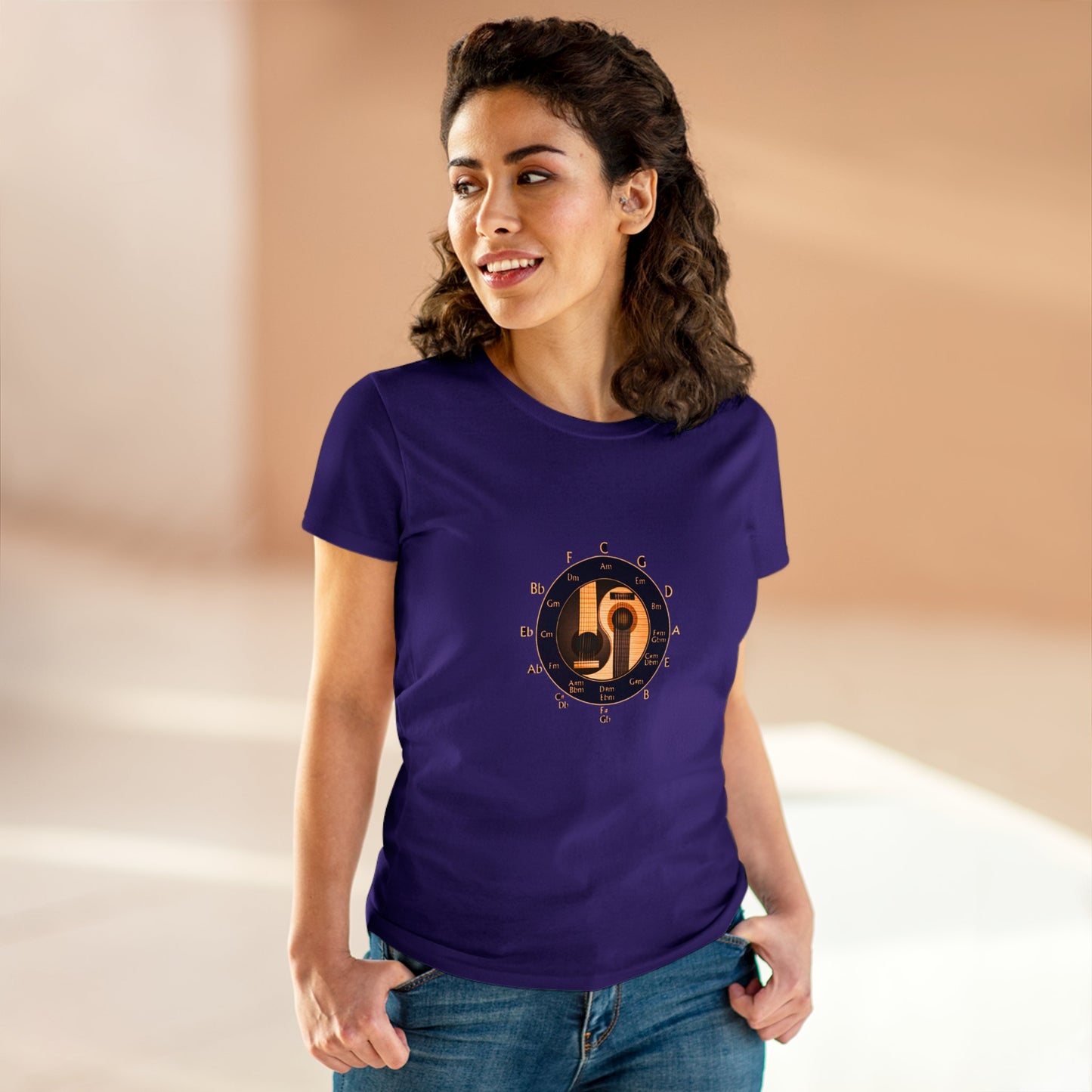 Musician Circle of Fifths contoured 100% cotton tee
